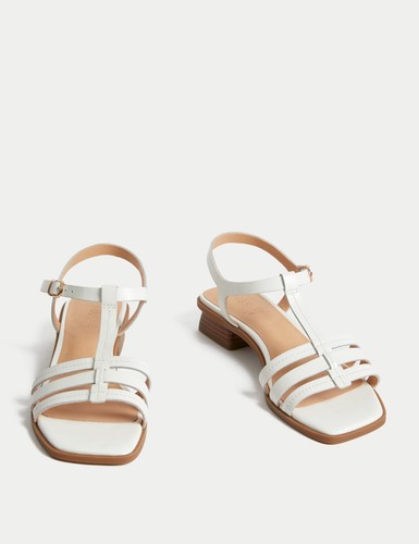 Wide fit leather t bar - m&s,