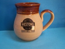 Vintage Westons English Cider Mill Tour Brown Studio Pottery Stoneware Mug