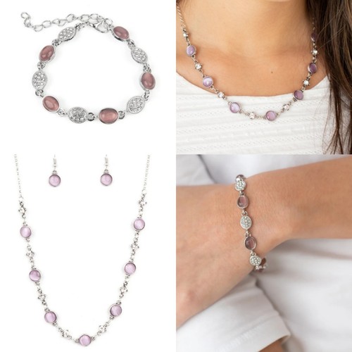 Purple paparazzi jewelry set - paparazzi,