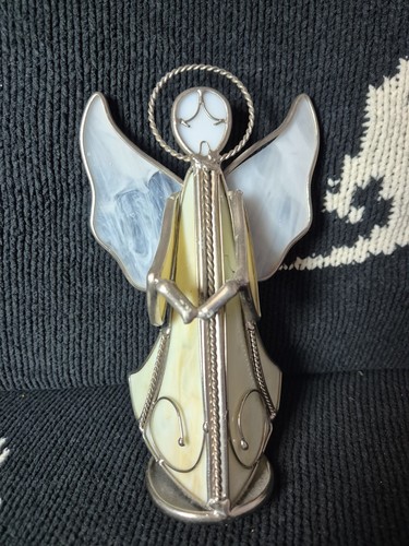 Stained glass angel white - stained,