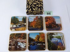 Win El Ware Coasters  Set Of Six Forest / River Scenes  With Original Box