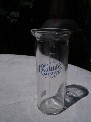 Ovaltine glass bottle with - glass,