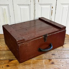 Vintage Wooden Tool Chest Box With Tray Rustic As Found