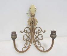 Large Vintage Brass Wall Light Sconce Gold Old Ornate Spirals 12"H - £25each