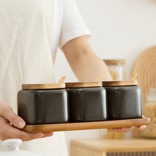 3 Pcs Sugar Bowls Ceramic
