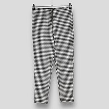 PEP&CO Houndstooth Check Trousers UK 14 Black White Dogtooth with Zip