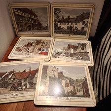 Vintage retro Pimpernel Place Mats x 6 'Old English Inns'
