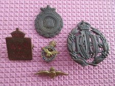 Vintage Brass Royal Air Force Cap Badges/ Medals  RAF/WVS
