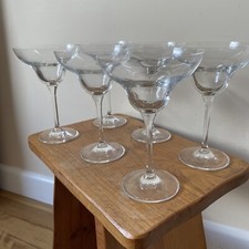 Krosno Poland Set Of 6 Margarita Glasses Art Deco Style Tall Stems Cocktail