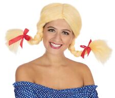 Ladies Womens Blond Wig Plaits