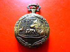 Wolves Qtz Hunter Hunter Pocket Watch.. Large Numbers....  VGC