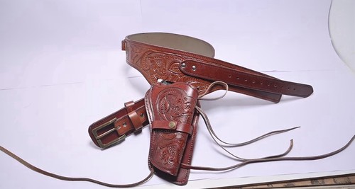 Burgundy western gun holster - burgundy,