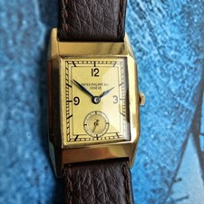 Art Deco 18k Solid Gold Patek Philippe Hand-Winding Men's Watch 18ct