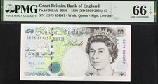 £5 NOTE 382Ab B380 1990 Five