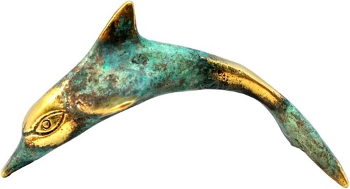 Bronze dolphin statue - bronze,