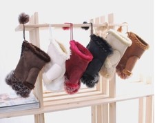 Women Winter Fingerless Suede Fur Gloves Mittens Soft Warm Fleece Lined UK