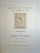 Jean Cocteau Upholstery Moulin De Vauboyen 1964 Poster Original Exhibition