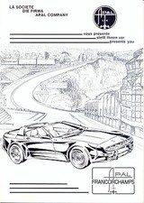 Apal Francorchamps 2-seater sports car multi-language sales brochure