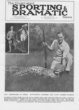 Cricketers Jack Hobbs & Herbert Sutcliffe Hunting in India - Vintage Print 1930