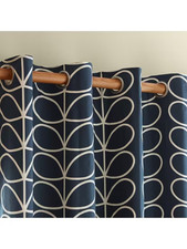 Orla Kiely WHALE Pair Lined Eyelet Curtains W167  Drop137cm