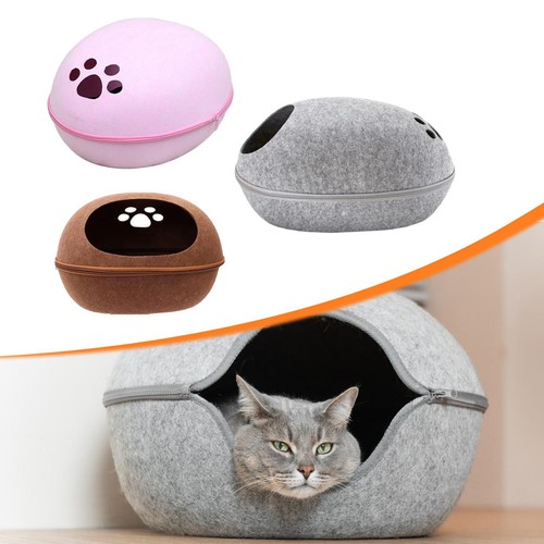Felt cat bed cave hideaway - felt,