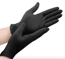 100 BLACK DISPOSABLE NITRILE GLOVES POWDER FREE LATEX FREE MEDICAL STRONG 1000