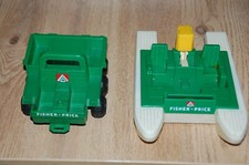 Fisher Price Wilderness Ranger Vehicle & Pontoon Boat - Vintage
