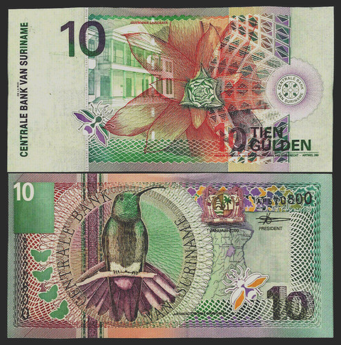 Suriname gulden banknote - 10,