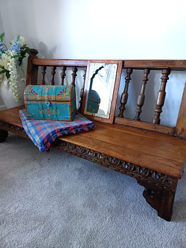 Antique indian low bench sofa - antique,