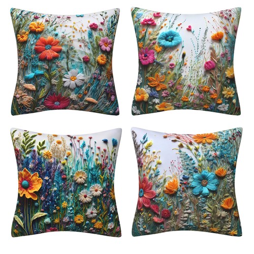 Pack floral cushion covers - cushion,