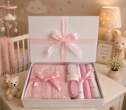 Baby girl gift hamper - gift, hooded