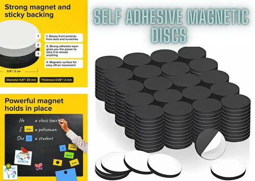Self adhesive magnetic discs - self,