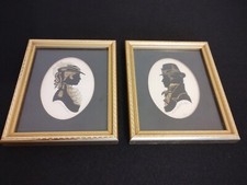 Enid Elliott Linder Lady Verity & Sir Peregrine Silhouette Signed Pictures 1970s