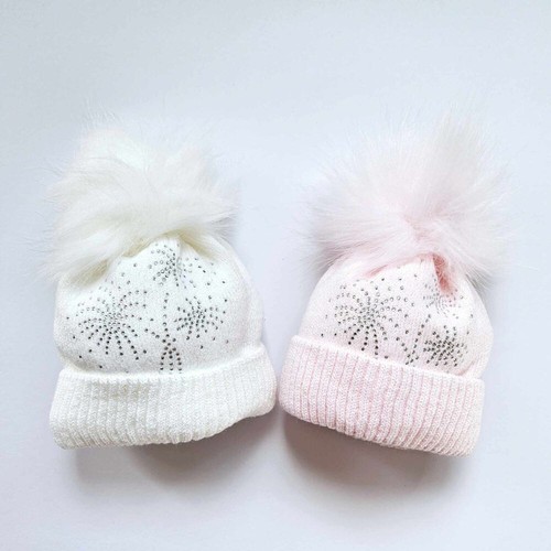 Baby girls faux fur - faux, pom