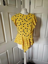 Topshop Yellow Polka Dot Top