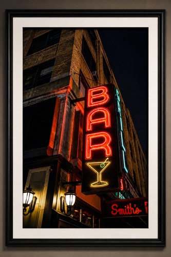 Vintage neon bar - neon, wall