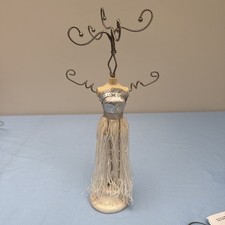 Mannequin Silver and White Gown 13.5” Jewellery Organiser.    (B48)