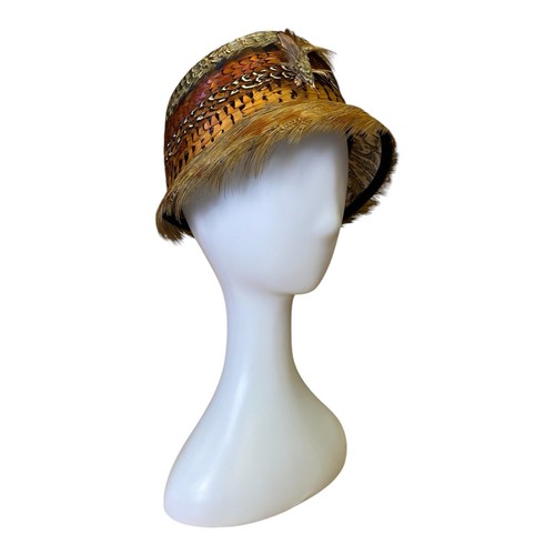 1960s pheasant feather - 1960s, cloche