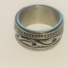 Heavy Stainless Steel Thick Band Ring - Goth - Rock  Etc #23