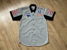 Vintage Peugeot Sport World Rally Car WRC Shirt Size M Grey Pit Crew Mechanic