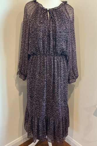 Dark plum ditsy pattern long - plum,