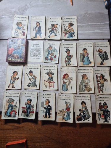 Vintage old maid card - vintage,