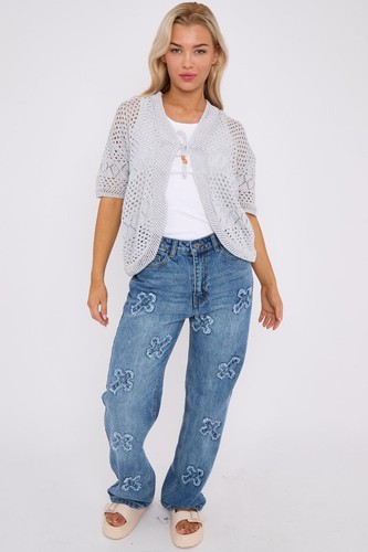 Ladies knitted tie bolero - ladies,