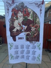czechoslovakia Tea Towel 2021 Art Deco Lady Image Cotton Calendar