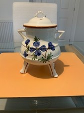 Decorative unusual hand painted jar with three legs - height @22cm