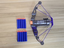 Nerf Gun Marvel Avenger Hawkeye Longshot Mini Bow with 10 Used Bullets
