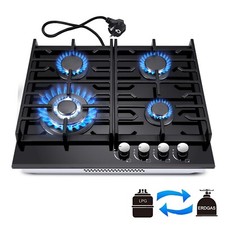 60 cm Gas Hob 4Burners Black