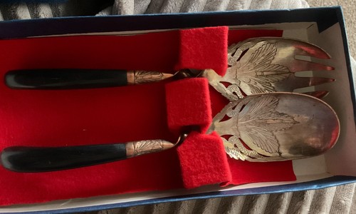 Vintage engraved serving spoon - vintage,