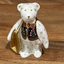 Shopper Bear (1) - ROYAL CROWN DERBY MINIATURE BEAR BOXED