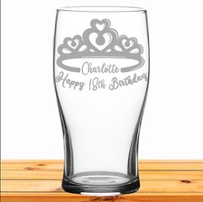 Personalised Engraved Pint Glass Gift Birthday Present 18th 30th 40th 50th 60th